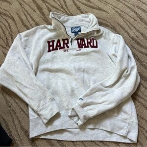 Blue 84 Gray Zip Up Harvard Sweater